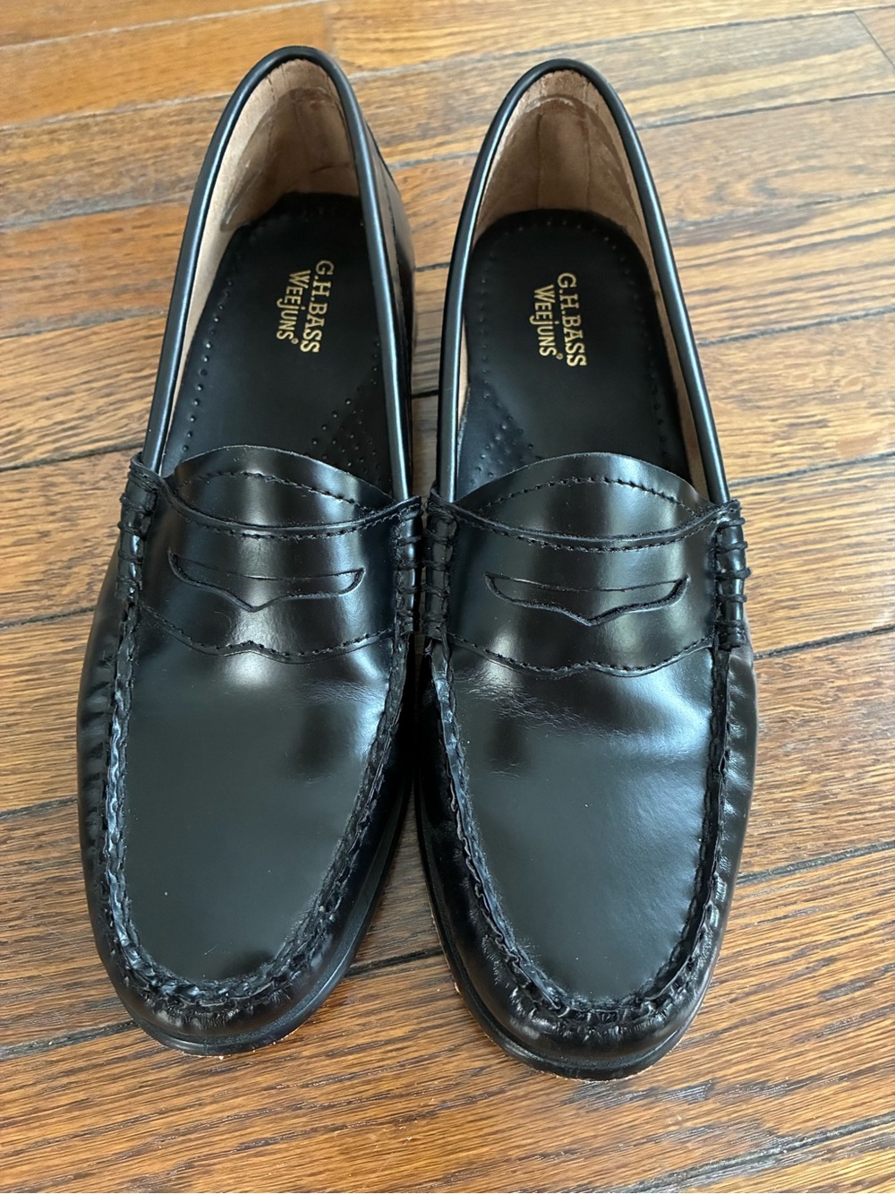 G.H. Bass & Co. Black Leather Penny Loafers